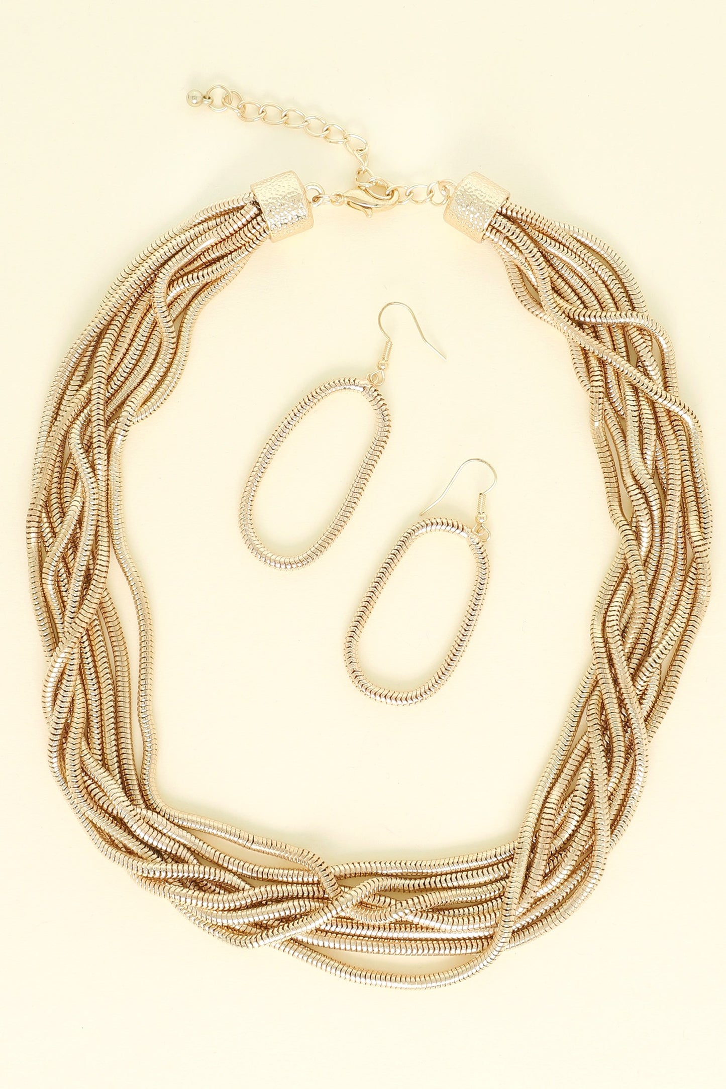 MULTISTRAND COILED SNAKE CHAIN NECKLACE SET