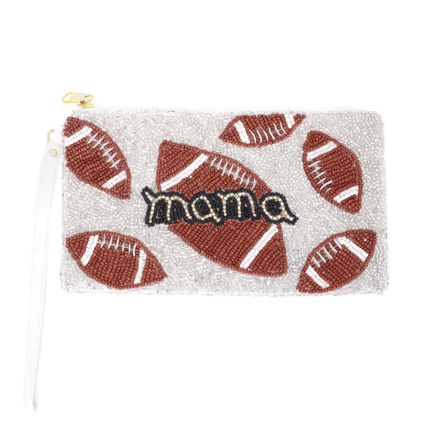 SPORTS MAMA BEADED WRISTLET COIN BAG