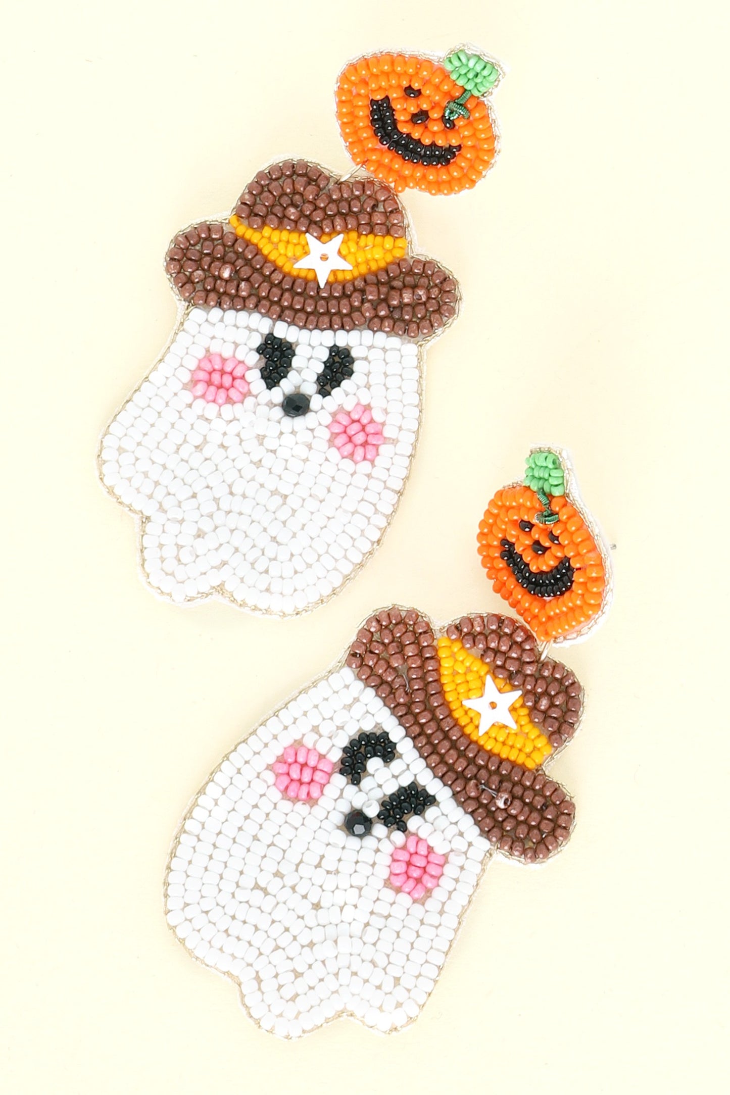 WESTERN GHOST HALLOWEEN BEADED EARRINGS