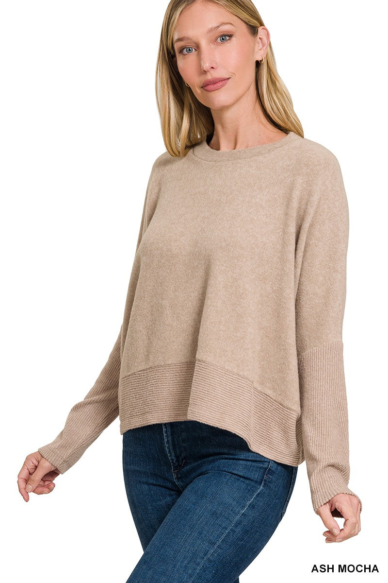 BRUSHED MELANGE HACCI DOLMAN SLEEVE SWEATER