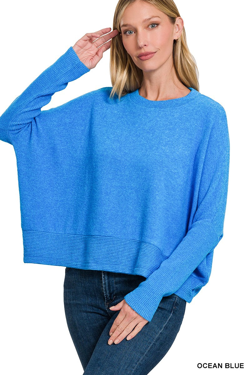 BRUSHED MELANGE HACCI DOLMAN SLEEVE SWEATER