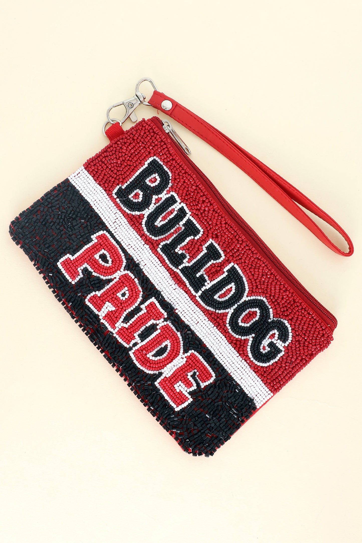 SPORTS MAMA BEADED WRISTLET COIN BAG