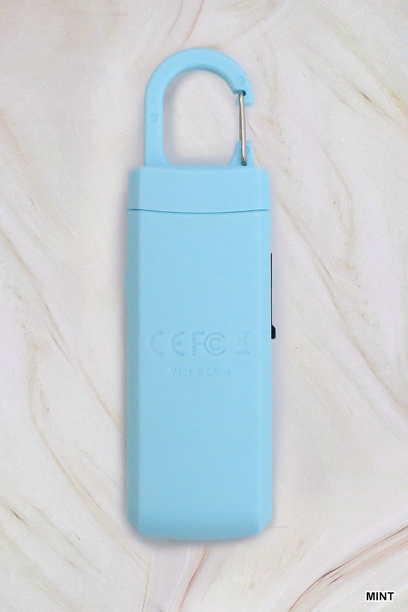 RECHARGEABLE PERSONAL SAFETY ALARM AND FLASHLIGHT