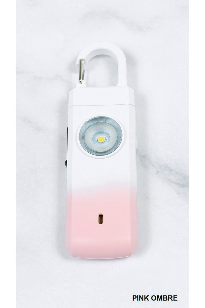 RECHARGEABLE PERSONAL SAFETY ALARM AND FLASHLIGHT