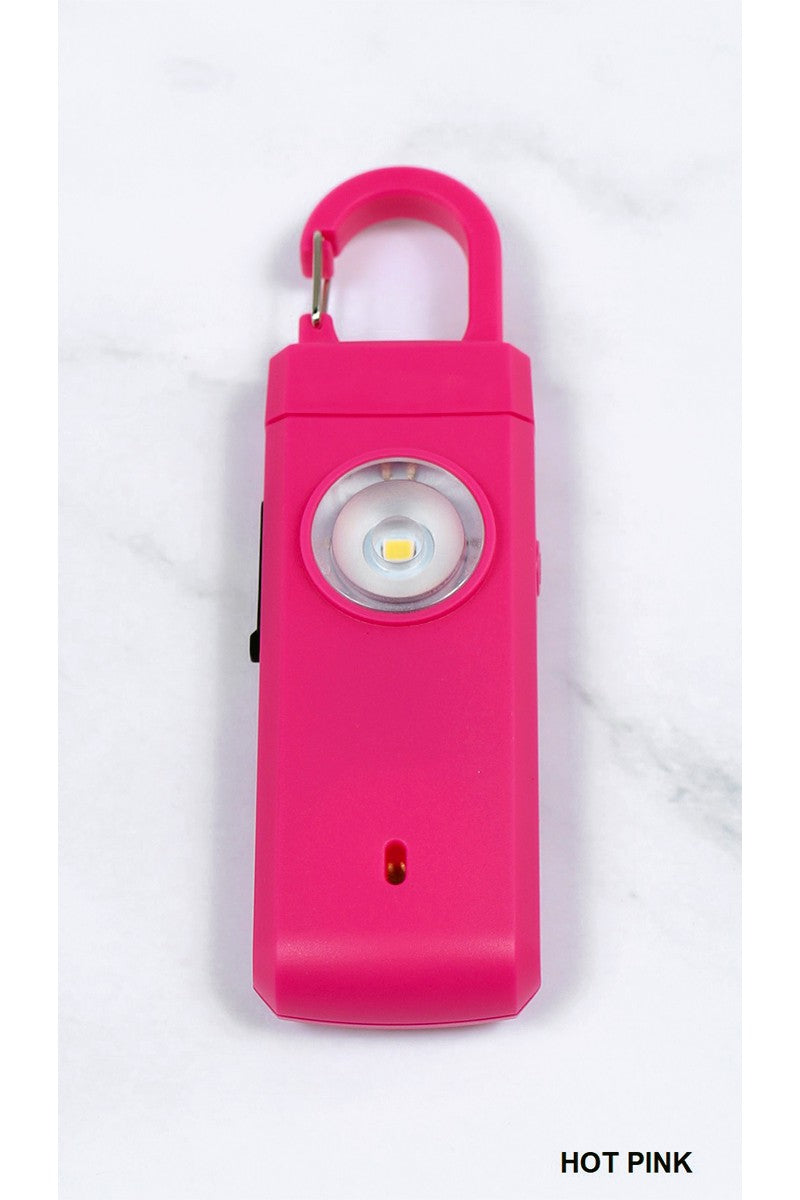 RECHARGEABLE PERSONAL SAFETY ALARM AND FLASHLIGHT