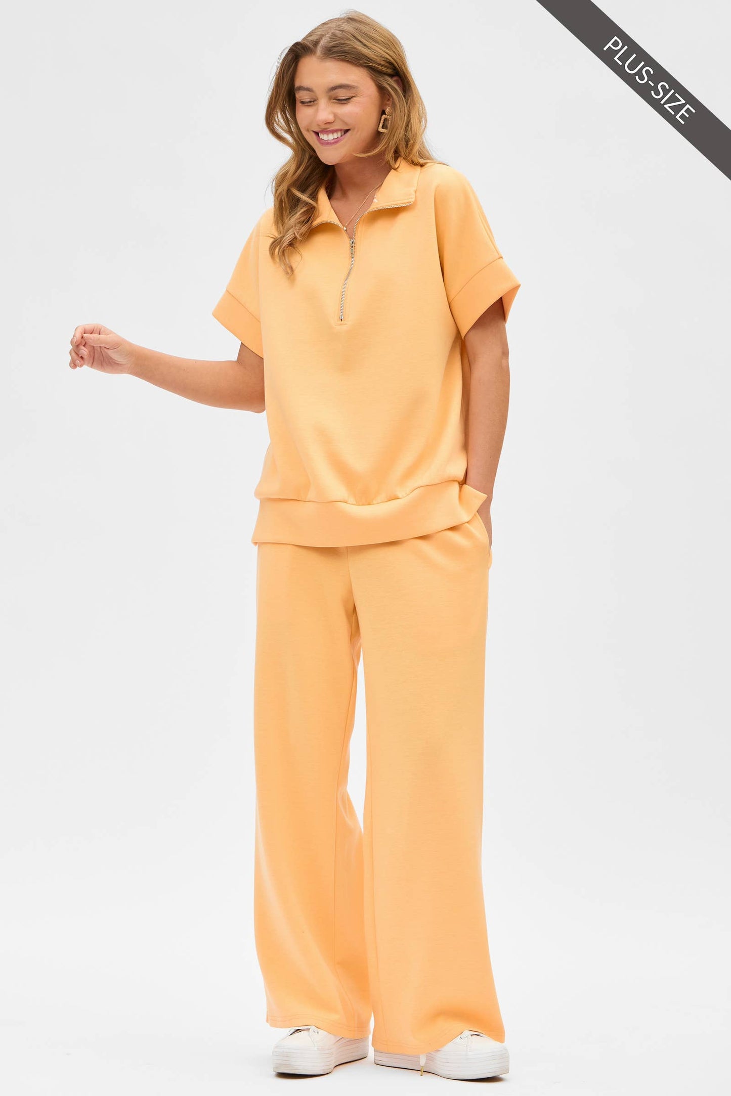 Dear Scarlett - PLUS SIZE Quarter Zip + Pants Modal Set TRVSET-CATALINAP