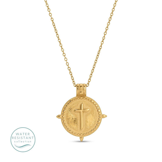 Splendid Iris - Vintage Vibe Cross Pendant - Water Resistant