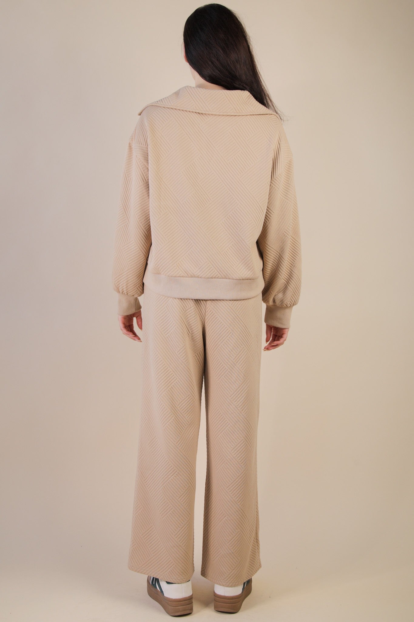 Textured Knit Casual Comfy Top & Pants Set