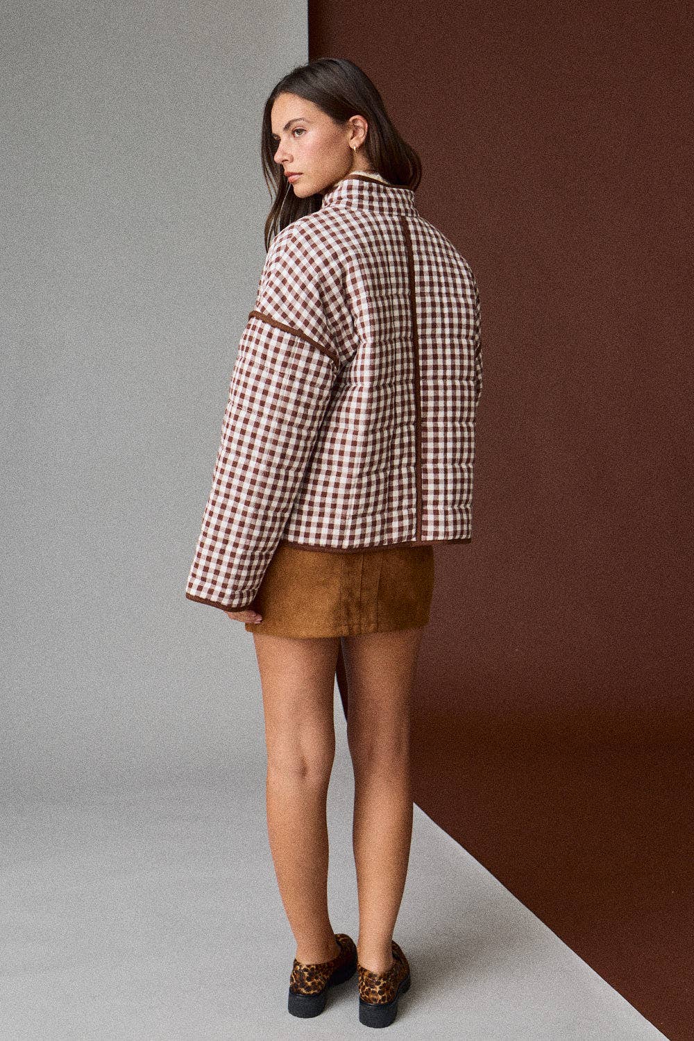 CHB-Gingham Quilted Jacket