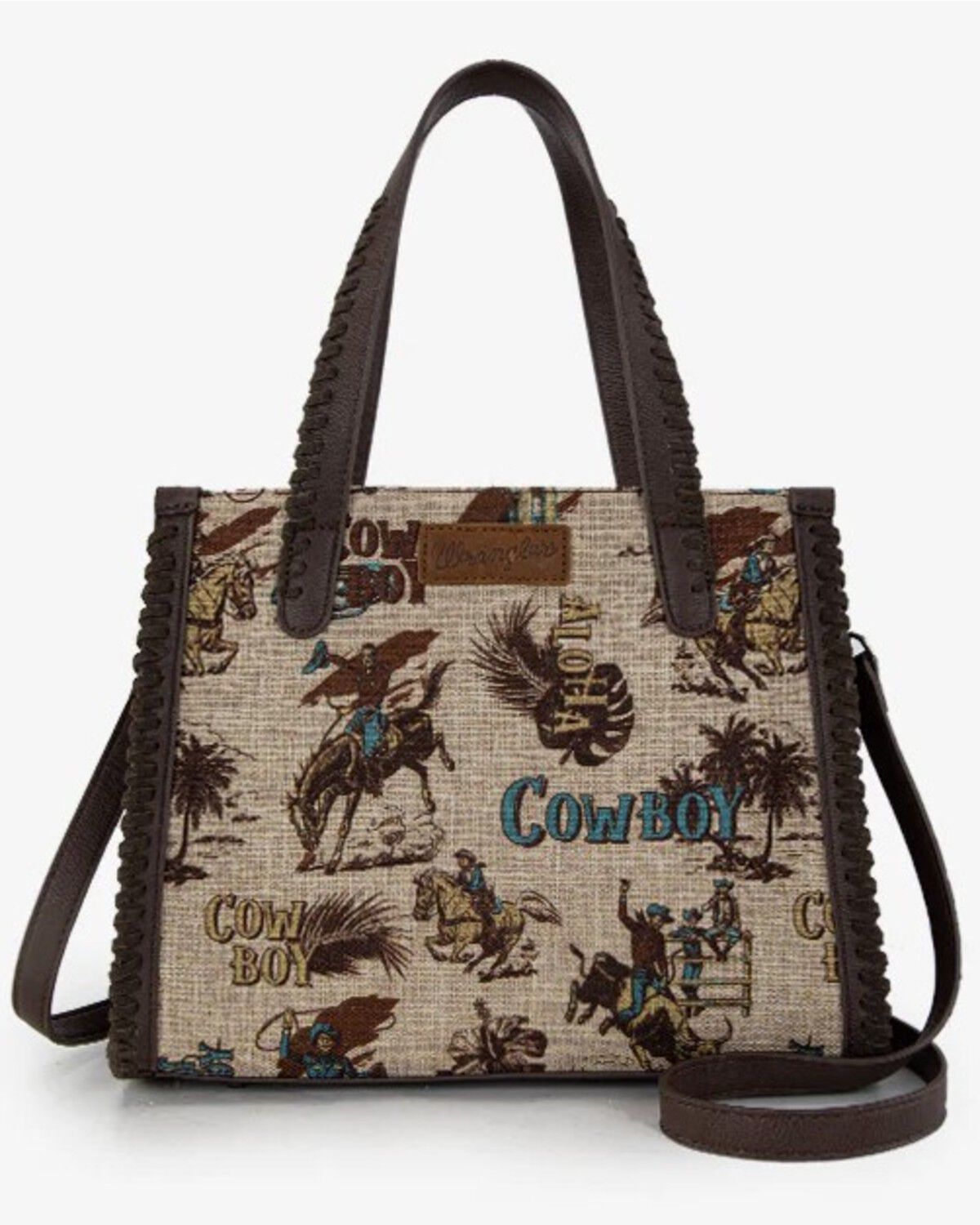 WG60G-8317 Wrangler Vintage Retro Cowboy Cool Print Concealed Carry Satchel/Crossbody