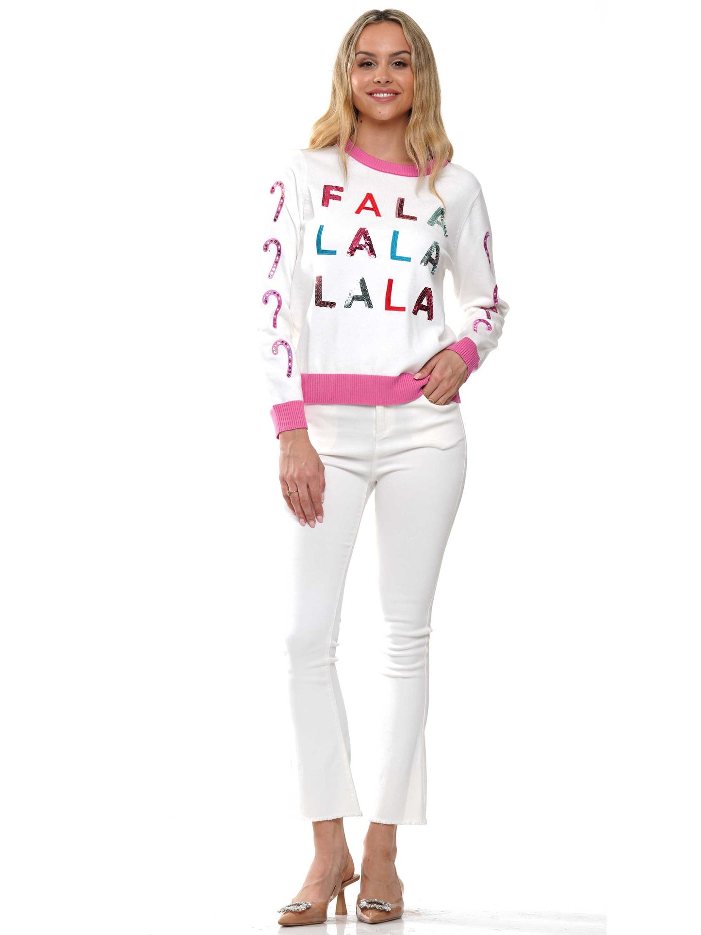 FALALA Candy Cane Sleeve Sweater