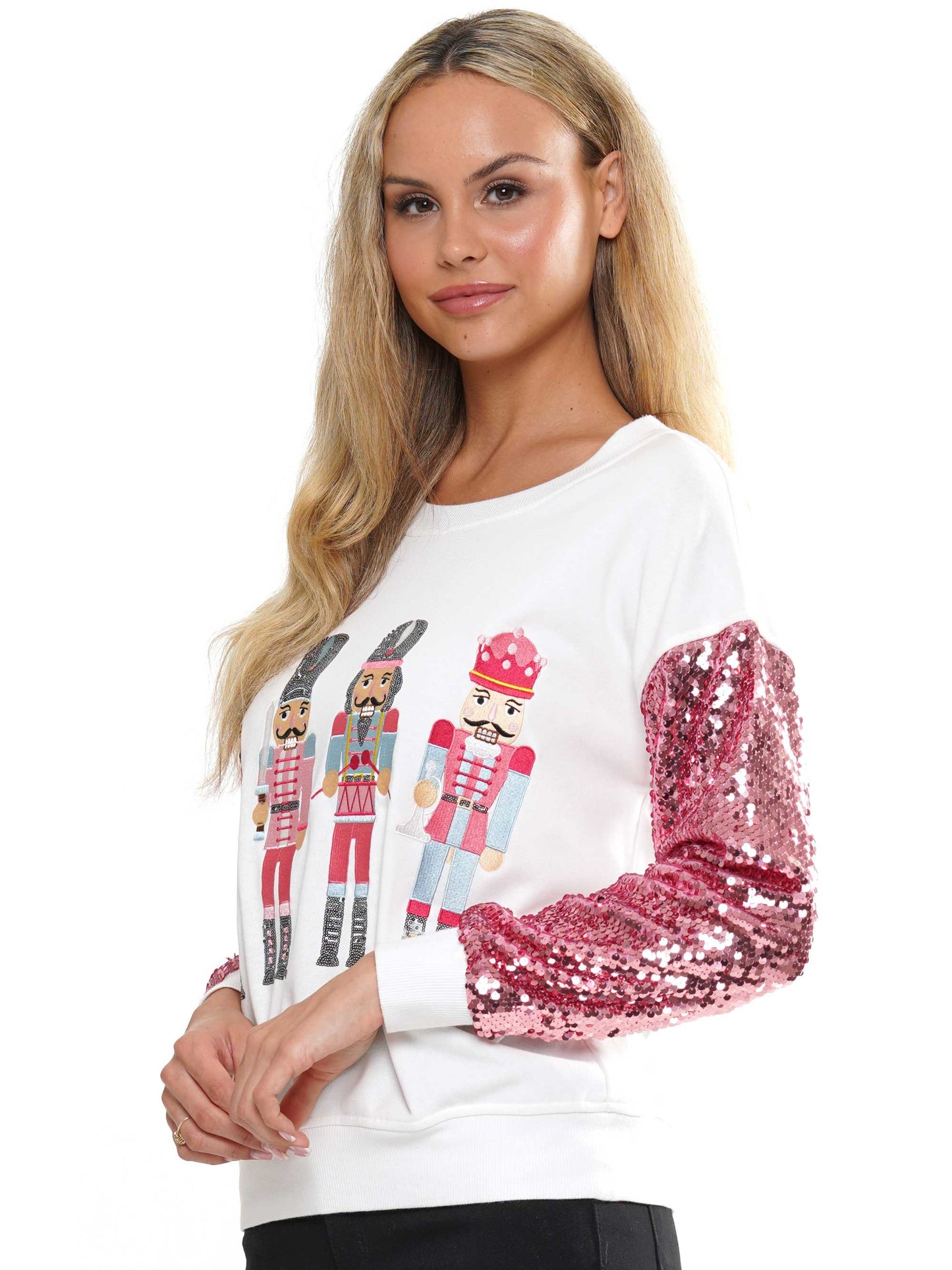 Nutcracker Sequin Sleeve Top