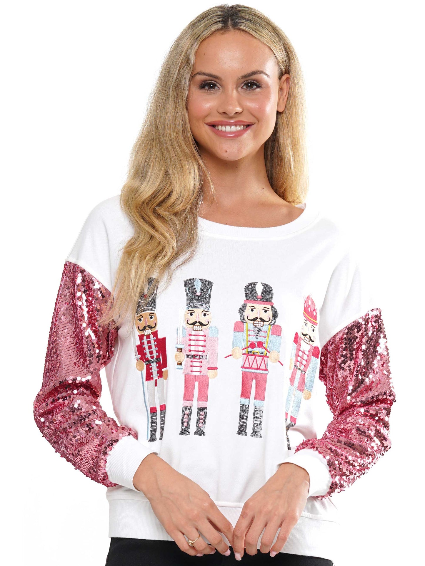 Nutcracker Sequin Sleeve Top