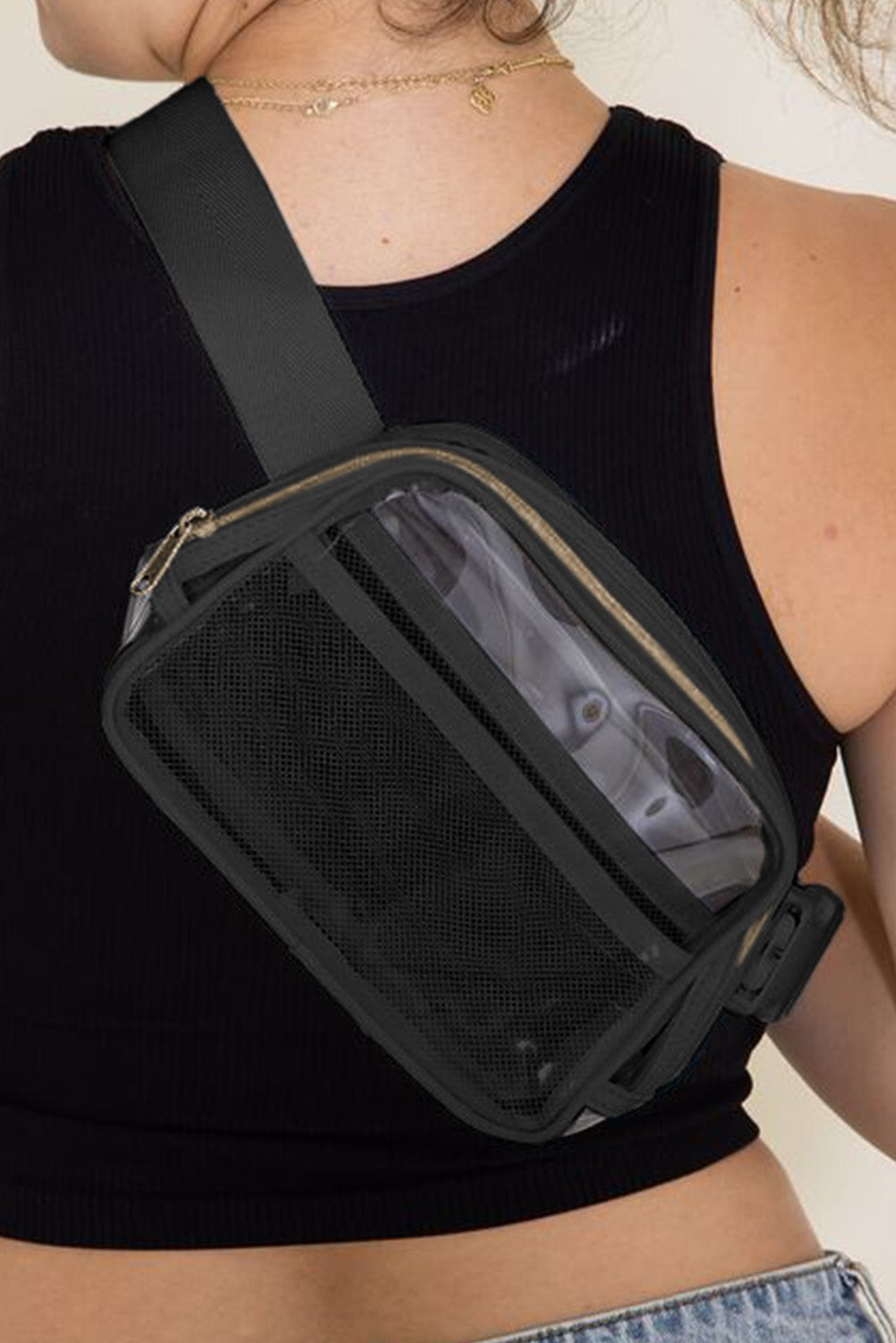 Adjustable Straps Zipper Clear Waist Bag