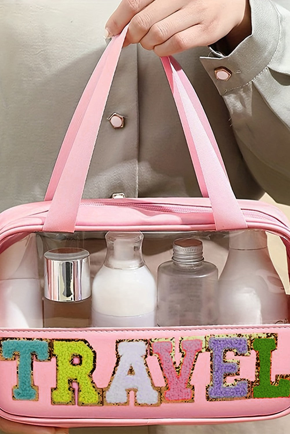 Fashion Letter Clear PVC Makeup Bag