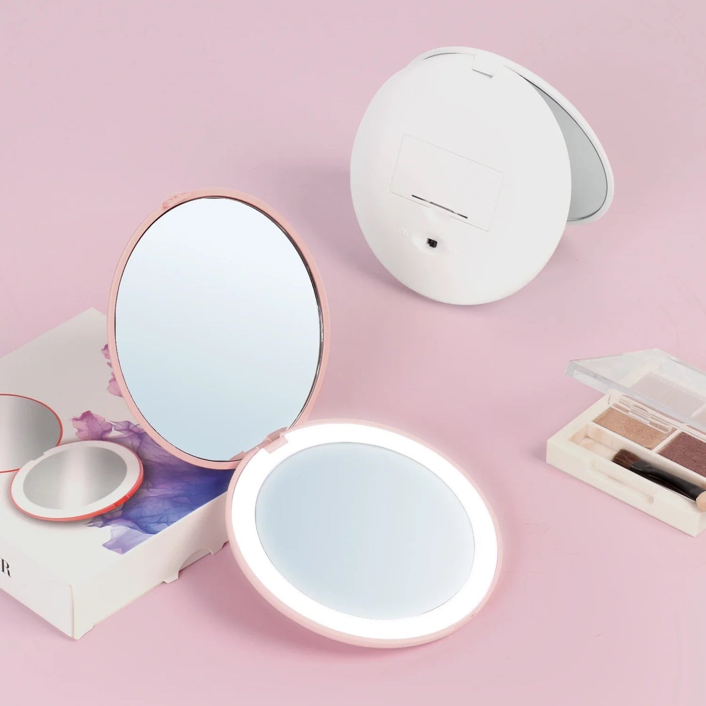 Portable led compact mirror