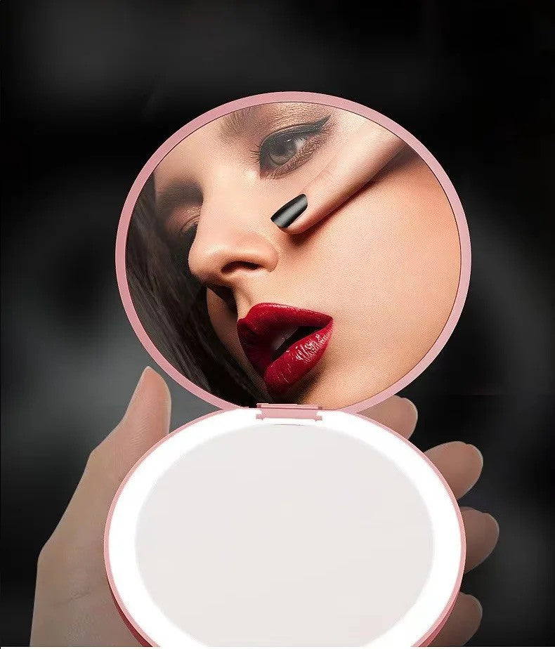 Portable led compact mirror