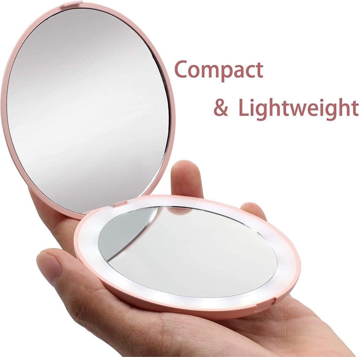 Portable led compact mirror