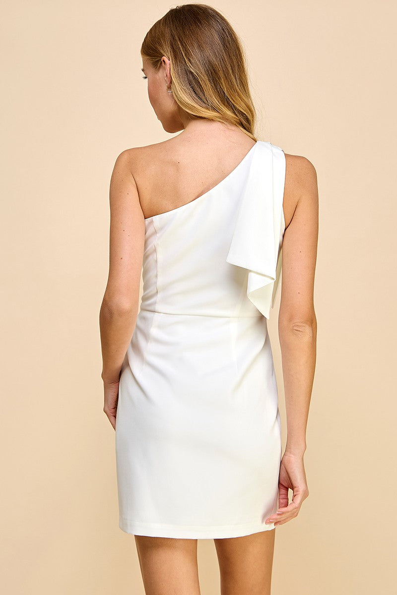 One Shoulder Bow Detail Dress