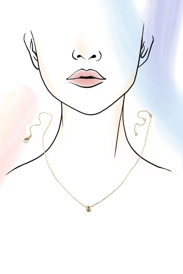 Mini Personalized 3d Bubble Initial Necklace