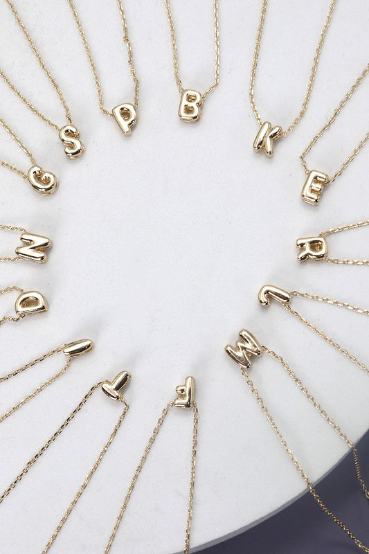 Mini Personalized 3d Bubble Initial Necklace