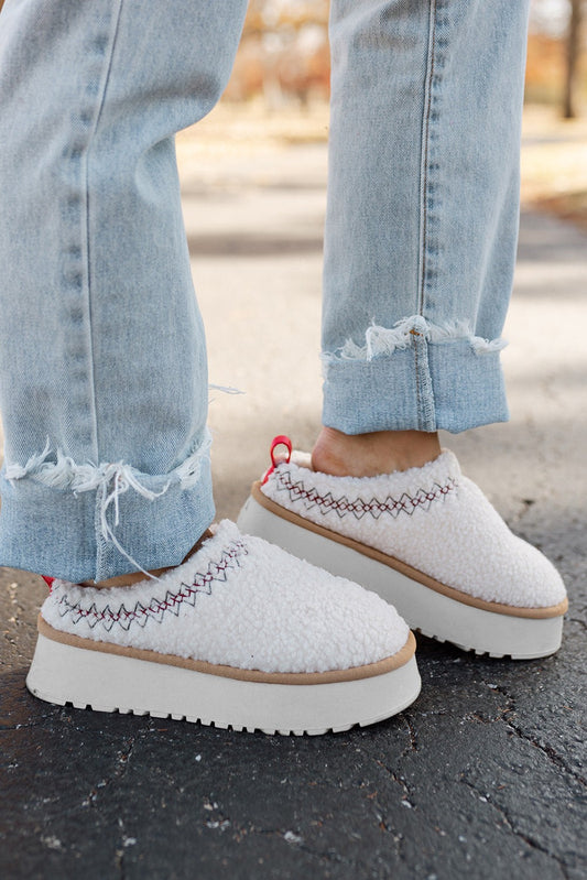 Sherpa Plush Thick Sole Winter Slippers