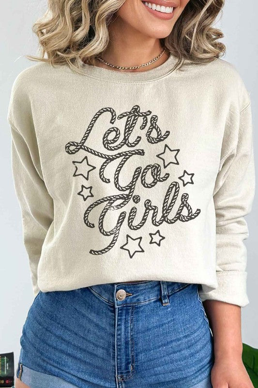 LETS GO GIRL WESTERN COUNTRY GRAPHIC SWEATSHIRT