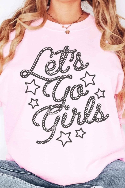 LETS GO GIRL WESTERN COUNTRY OVERSIZED SWEATSHIRT