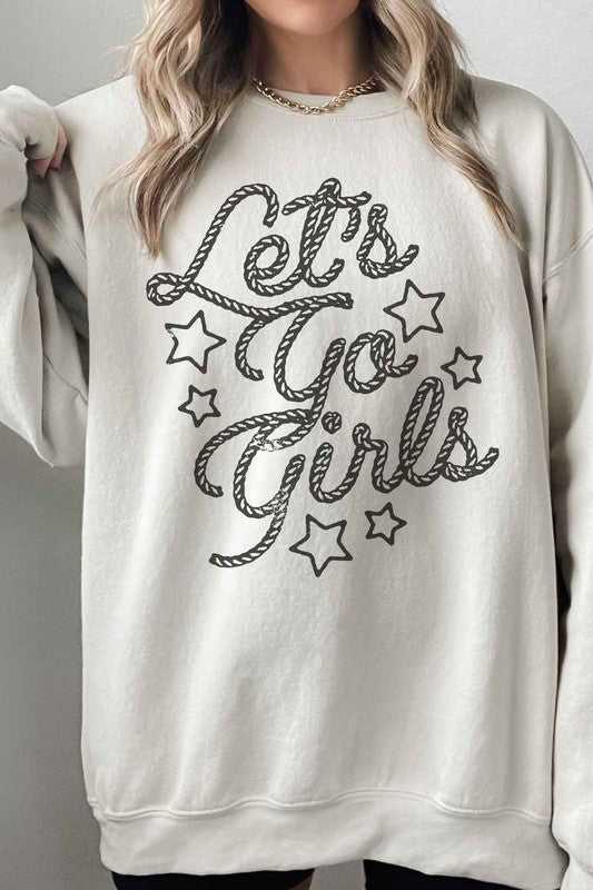 LETS GO GIRL WESTERN COUNTRY OVERSIZED SWEATSHIRT