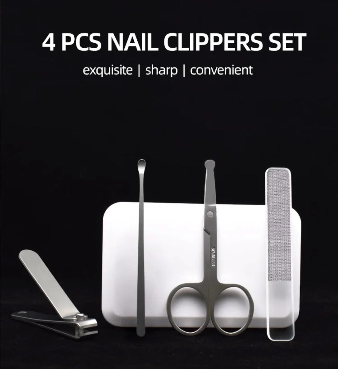 NAIL GROOMING KIT WITH MIRROR TRAVEL CASE