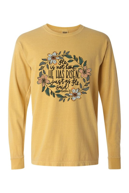 He Has Risen Easter Comfort Colors Long Sleeve