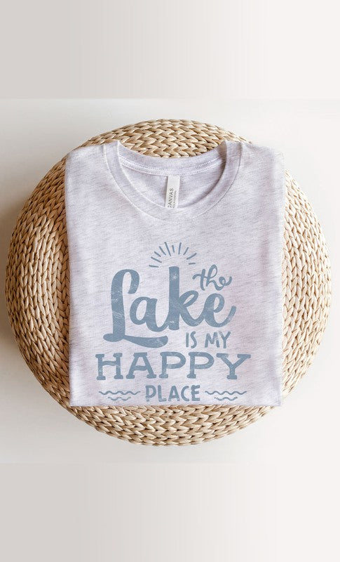 Vintage The Lake is My Happy Place Graphic Tee