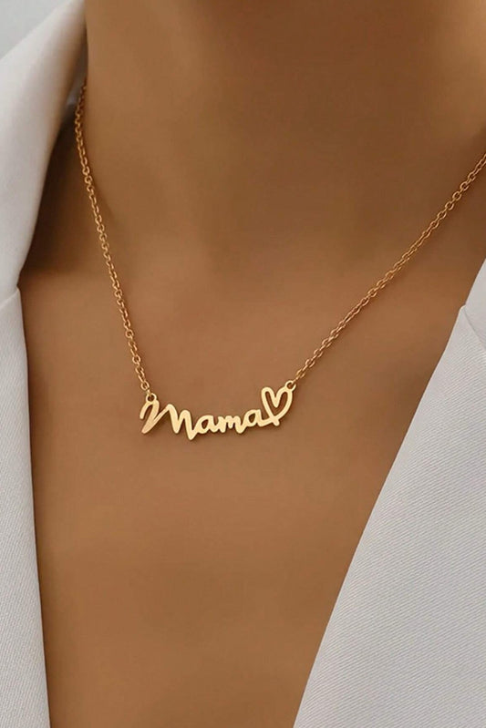 MAMA Heart Pendant Chain Necklace