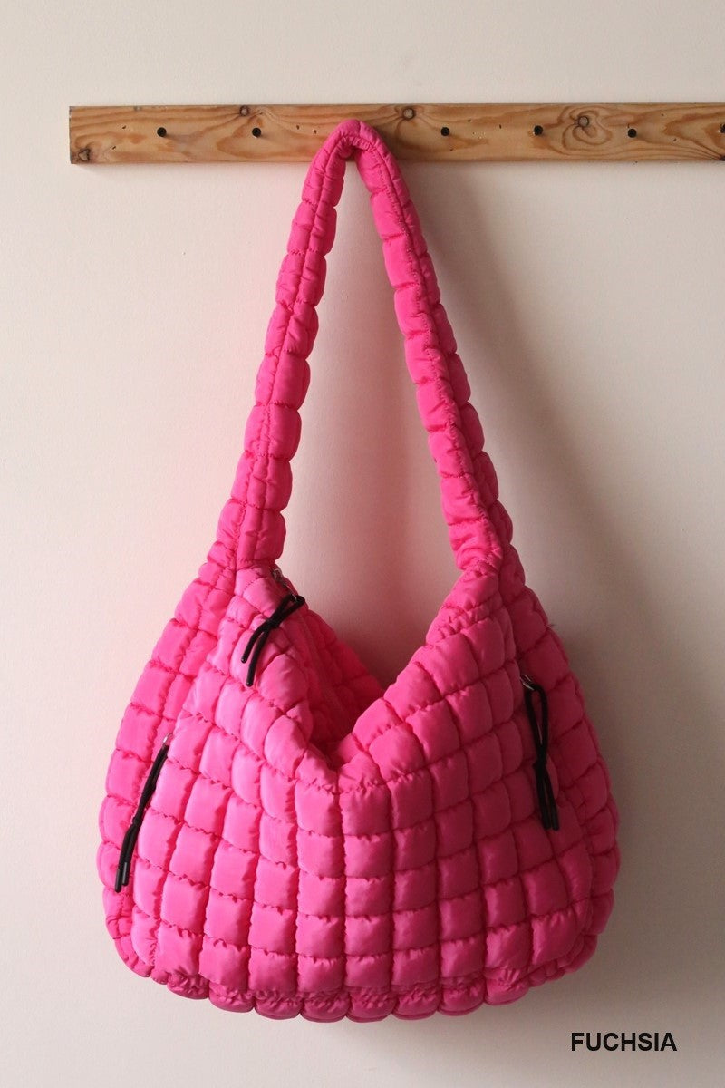 OVERSIZED QUILTED CARRYALL CROSSBODY BAG