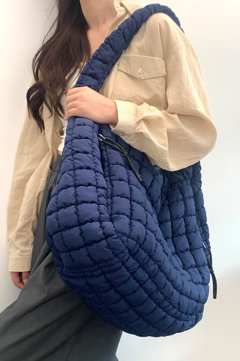 OVERSIZED QUILTED CARRYALL CROSSBODY BAG