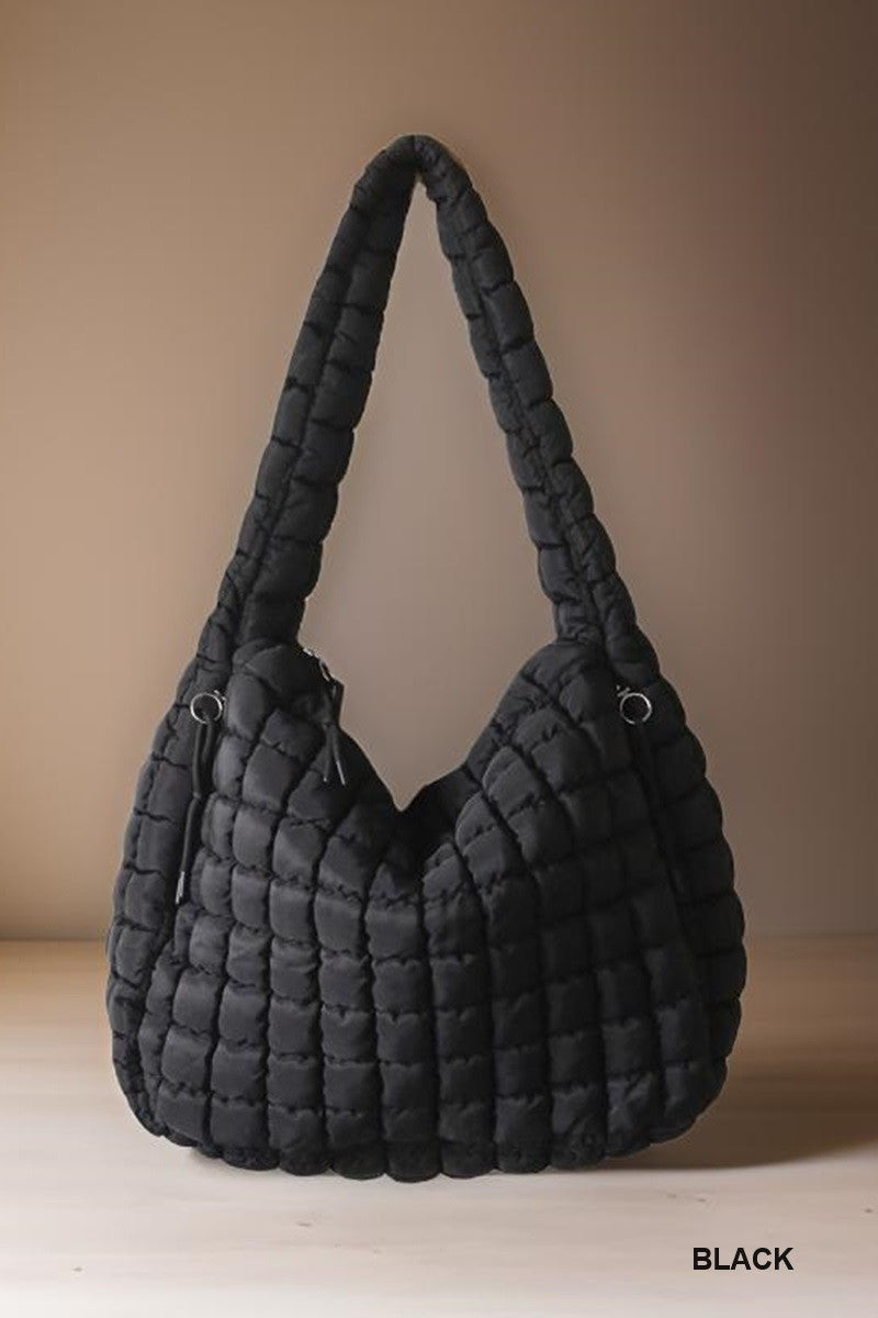 OVERSIZED QUILTED CARRYALL CROSSBODY BAG