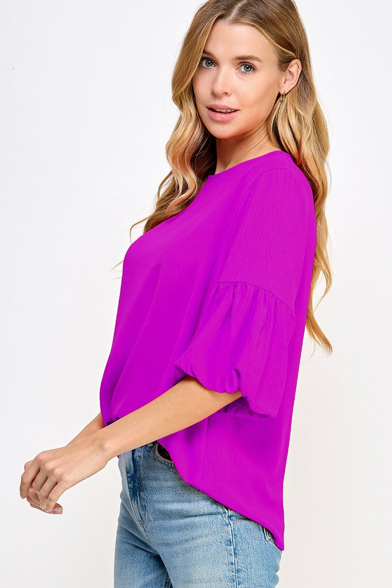 Bubble sleeve elegant blouse