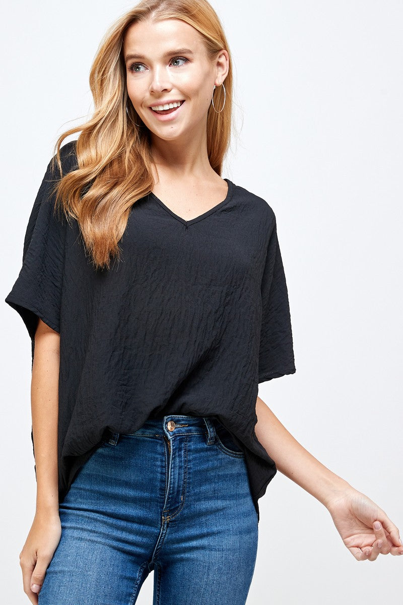 Solid V-Neck Top