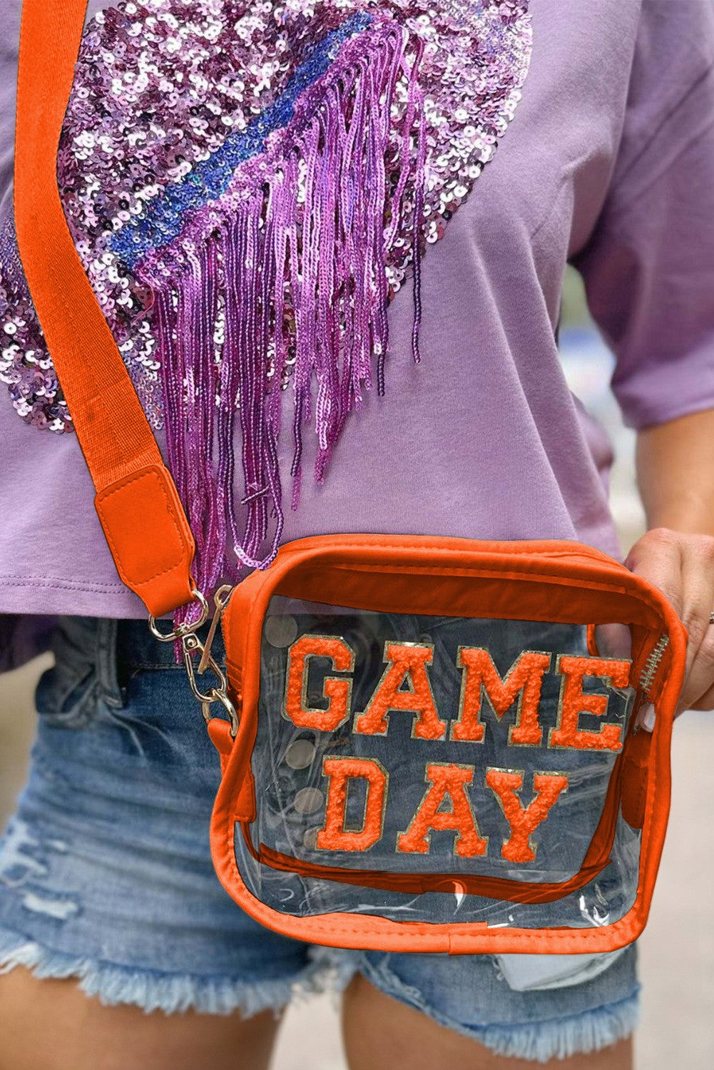 GAME DAY Pattern Clear Shoulder Bag