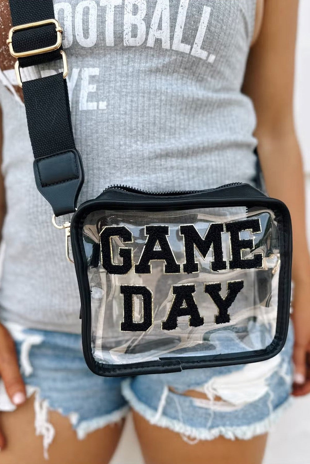 GAME DAY Pattern Clear Shoulder Bag