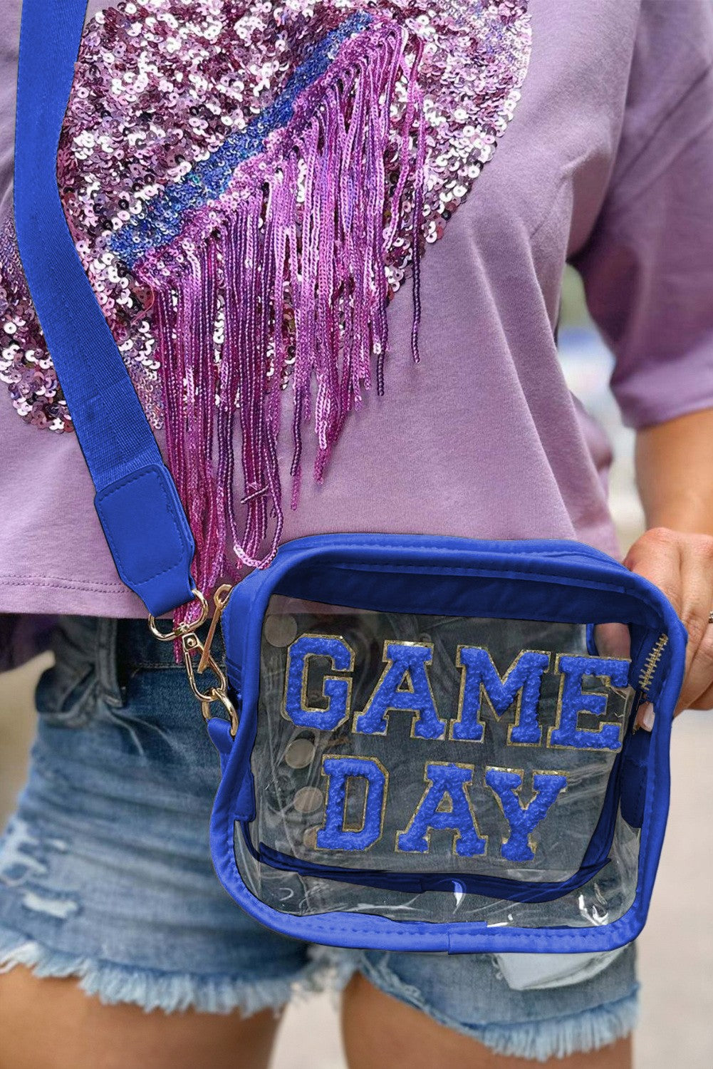 GAME DAY Pattern Clear Shoulder Bag