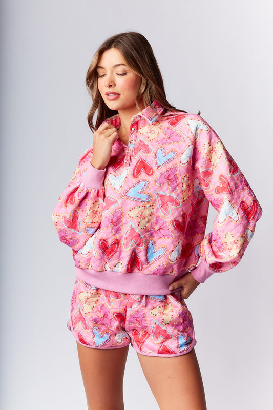 Quilted Heart Cookies Printed Matching Set