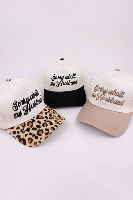 Sorry About My Husband Two Tone Canvas Cotton Cap