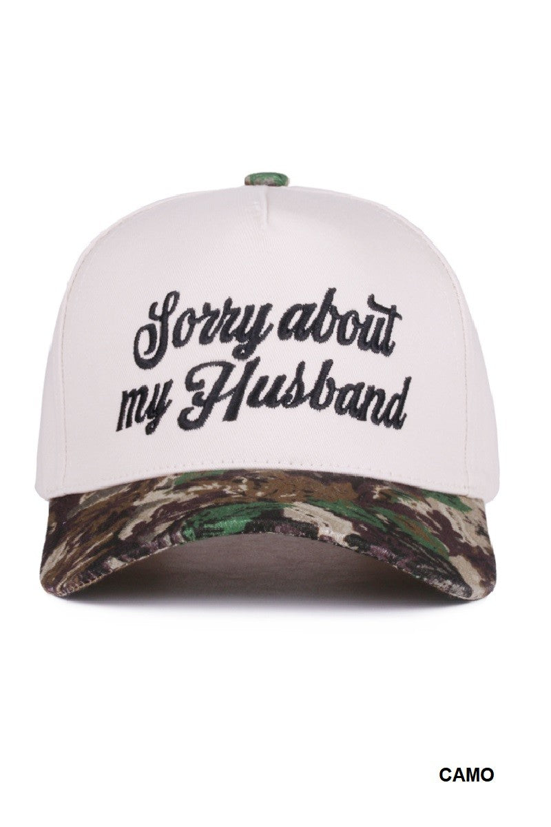 Sorry About My Husband Two Tone Canvas Cotton Cap