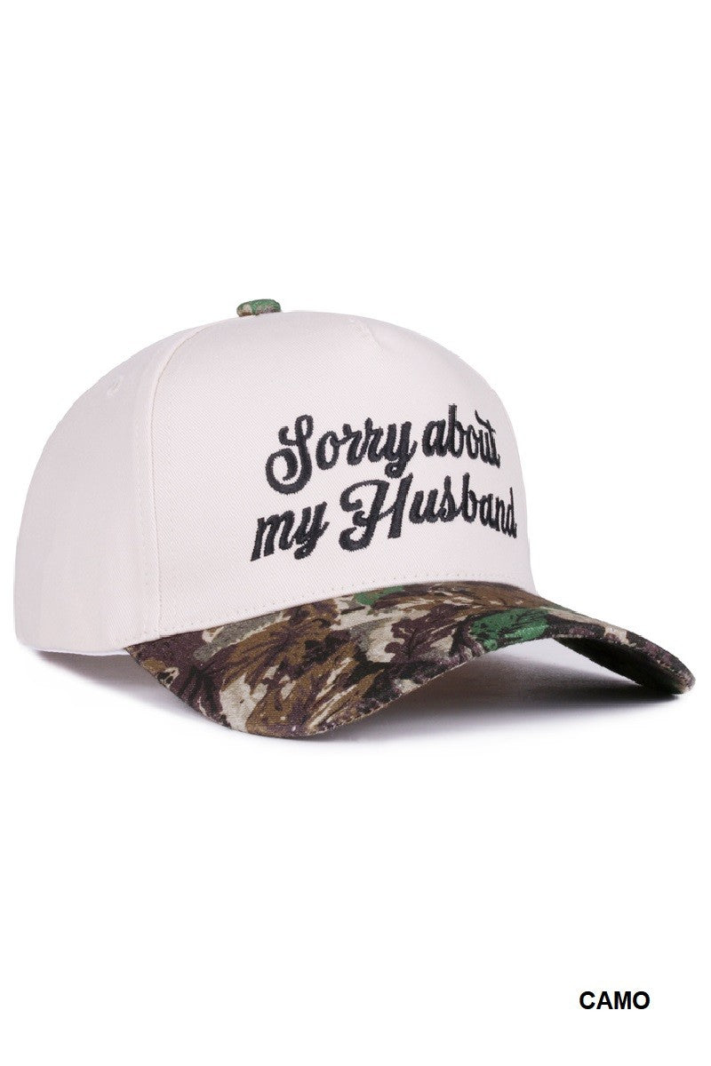 Sorry About My Husband Two Tone Canvas Cotton Cap