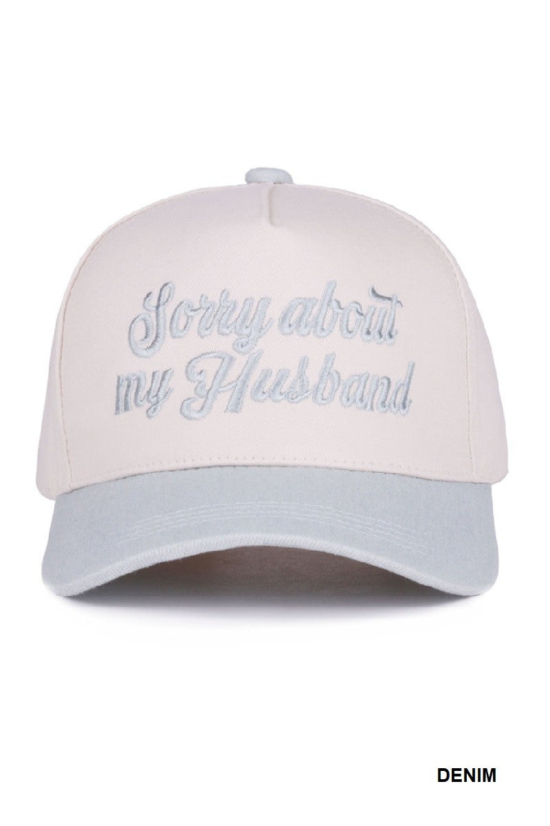 Sorry About My Husband Two Tone Canvas Cotton Cap