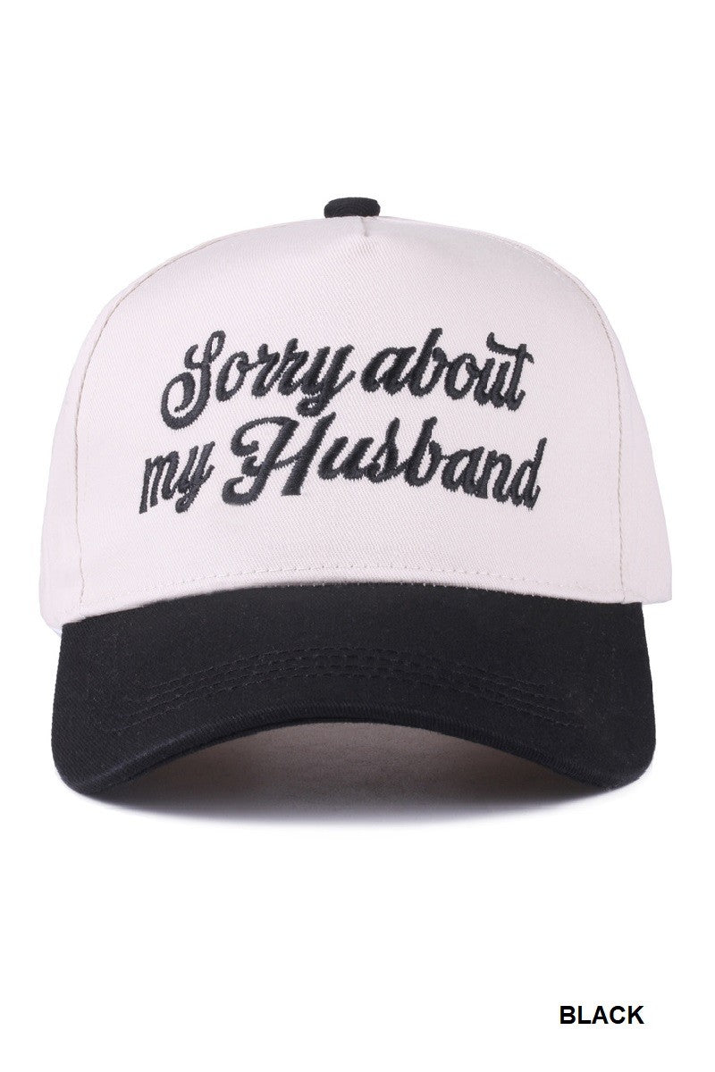 Sorry About My Husband Two Tone Canvas Cotton Cap