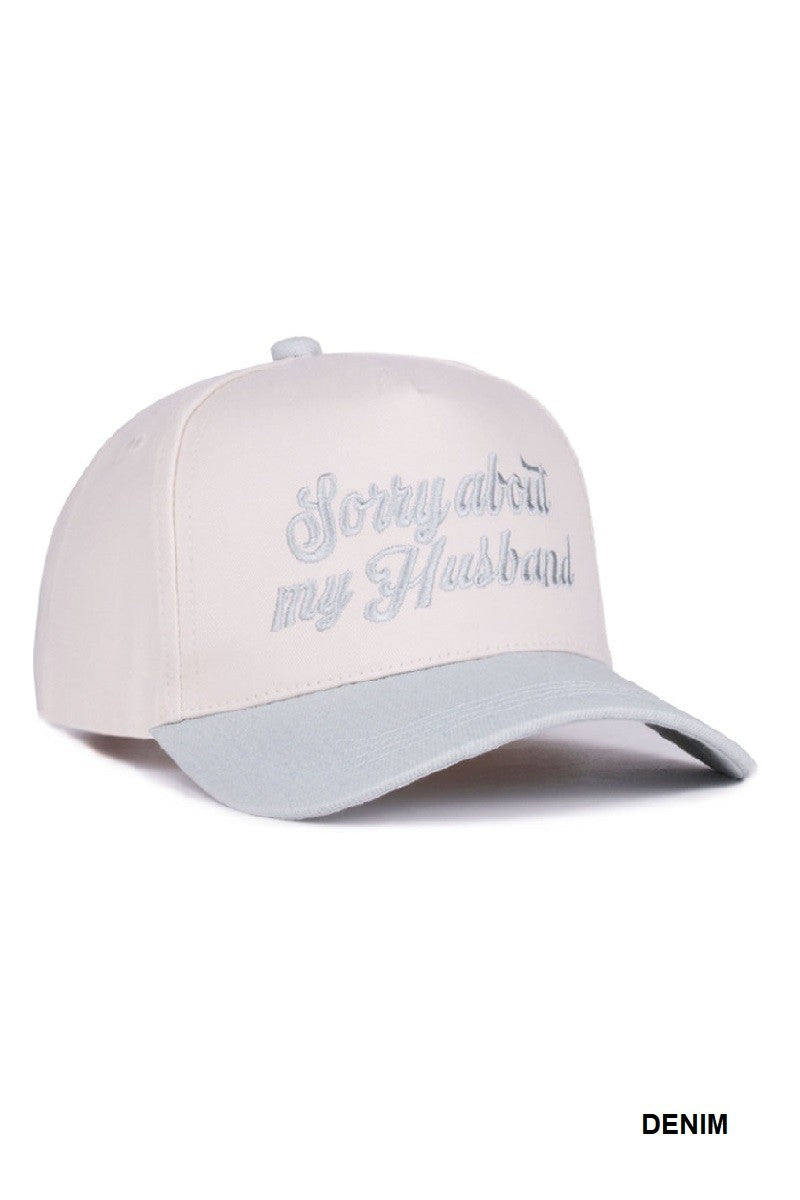 Sorry About My Husband Two Tone Canvas Cotton Cap