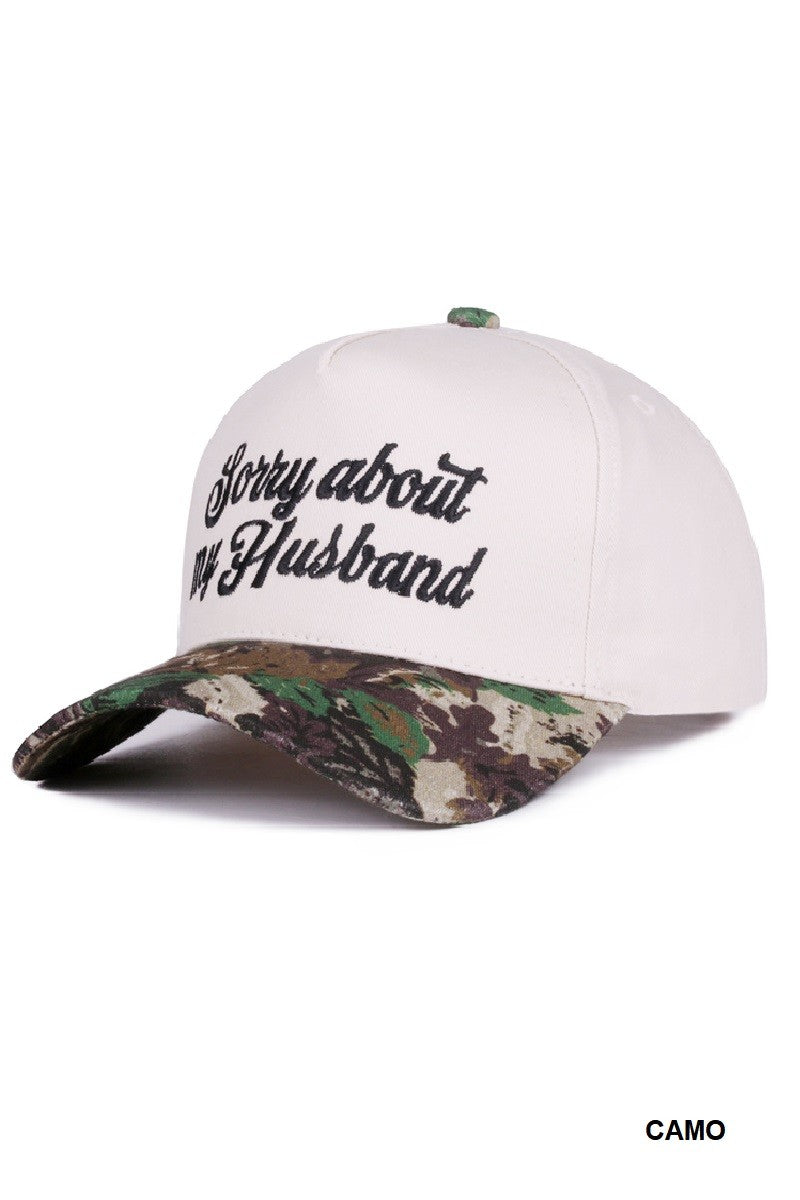 Sorry About My Husband Two Tone Canvas Cotton Cap