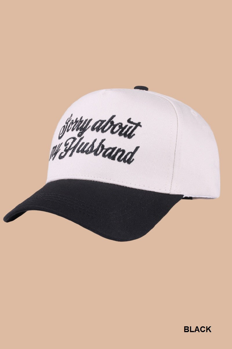 Sorry About My Husband Two Tone Canvas Cotton Cap